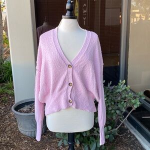 Free People Pink Button-Up Cardigan found my friend cardigan
